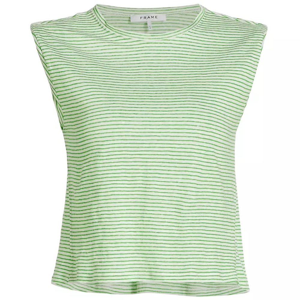 FRAME Striped Rolled Muscle T-shirt